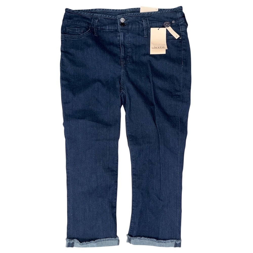 NYDJ Womens Size 14 Blue Chloe Capri Hollywood Jeans Mystique NWT